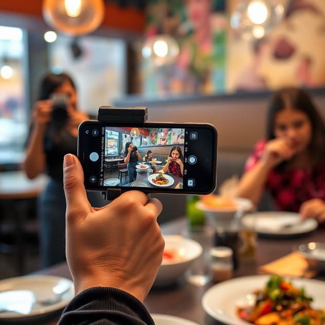 Food creator recording content